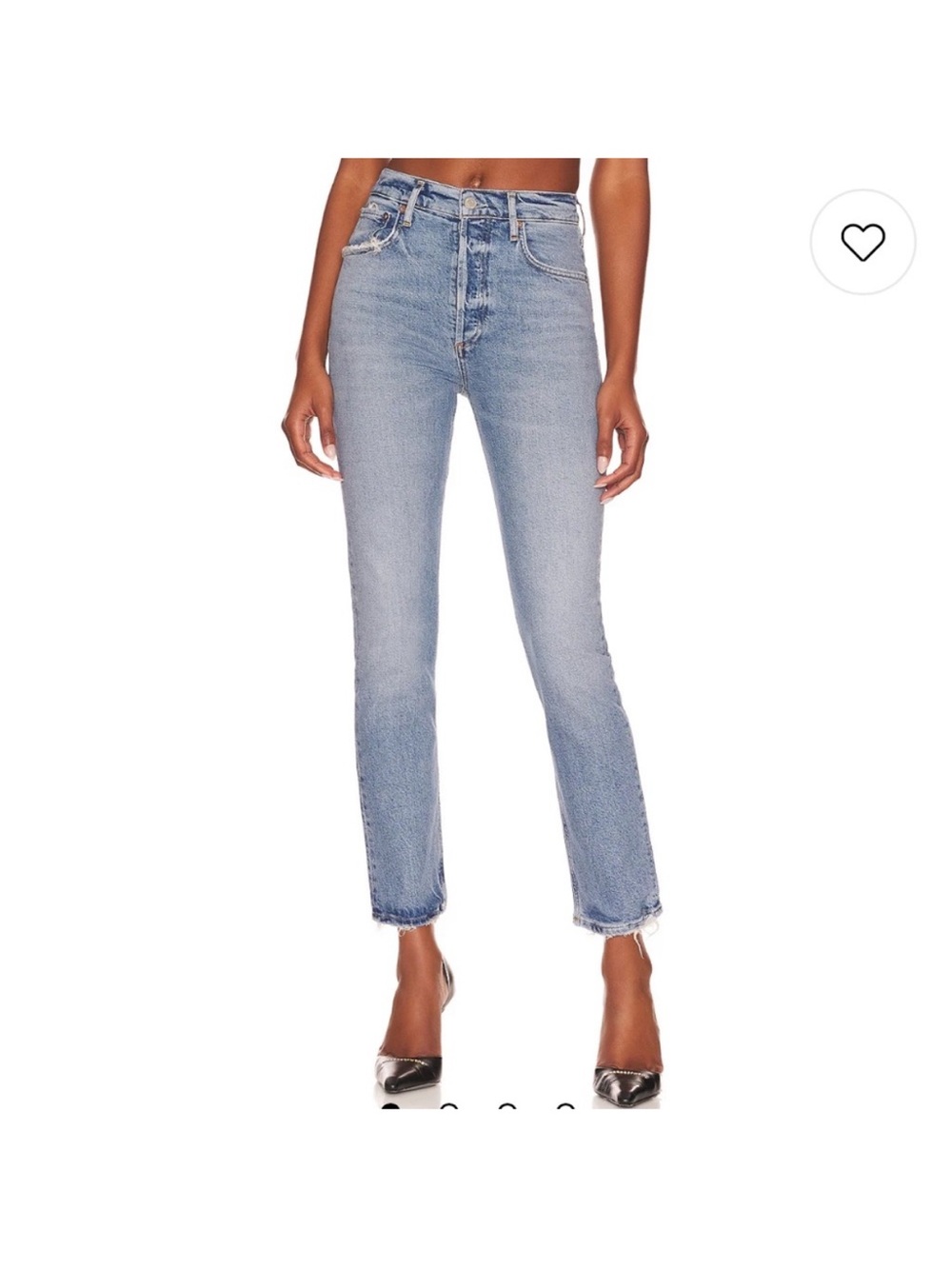 NWT AGOLDE Riley Long High-Rise Straight Jeans — Light Blue